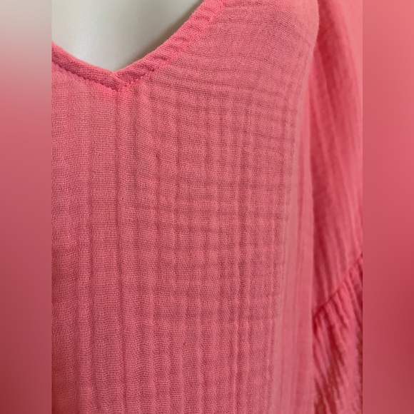 Michael Stars Coral Soft Gauze Blouse with Ruffle Sleeves - Picture 5 of 14